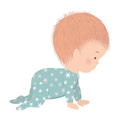 Cute baby boy with pajamas vector design