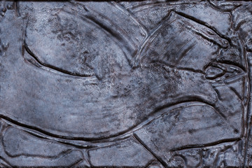 3D rendering- copper metal destroyed. Background bronze