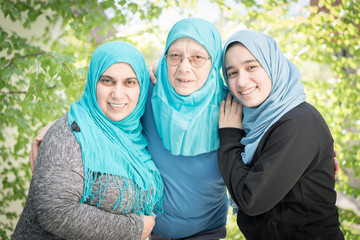 3 generations Muslim family - females only