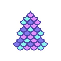 Christmas tree with mermaid scales  vector illustration