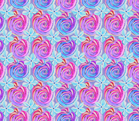 seamless pattern marshmallows pink lilac