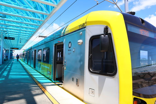 Los Angeles Metro Rail Green Line in Redondo Beach Station - Los Angeles, California 