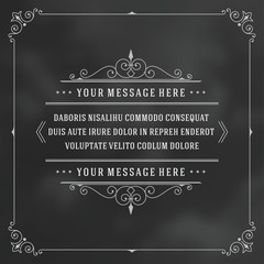 Vintage ornament quote flourish ornament frame vector template design and place for text