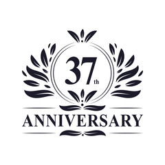 37 years Anniversary logo, luxurious 37th Anniversary design celebration.