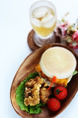 Chicken and seasoning for deep fried cooking image