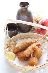 Japanese food, Kushiage skewer deep fried cuisine