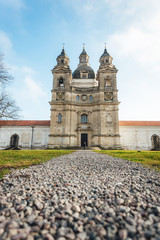 Pazaislis Monastery church in Kaunas, Lithuania. Sunny autumn day.