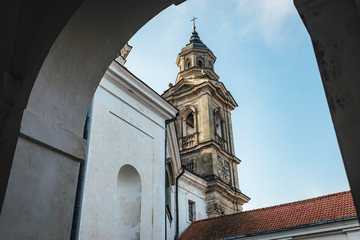 Pazaislis Monastery church in Kaunas, Lithuania. Sunny autumn day.