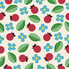 Seamless background with abstract flowers and patterns. It can be used for decoration of textile, paper and other surfaces.