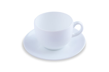 coffee cup and dish plate in white background and isolated,Clipping path