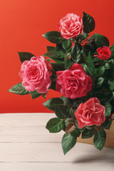 Roses bouquet with romantic warm tone.