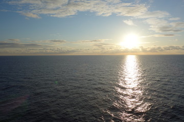 sunset from a cruise in the mediterranean sea