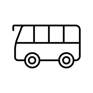 Bus icon vector. A thin line sign. Isolated contour symbol illustration