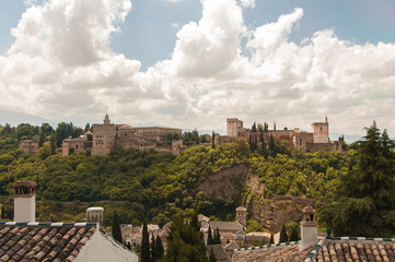 Fototapeta na wymiar View of Alhambra Granada from San Nicolas balcony