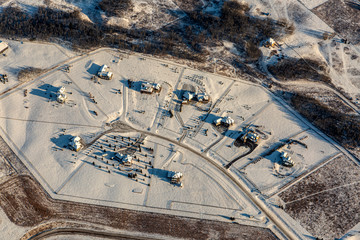 Villen im Winter irgendwo in Nordamerika