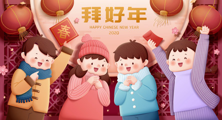 Children paying a new year call