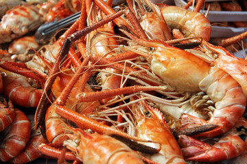 fried giant freshwater prawn in thailand