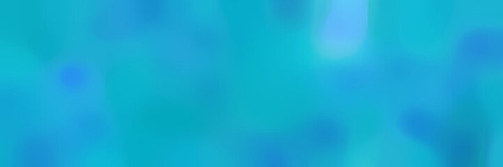 blurred horizontal background with light sea green, medium turquoise and strong blue colors and space for text