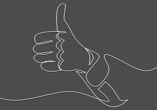 Thumbs up line-continuous line drawing