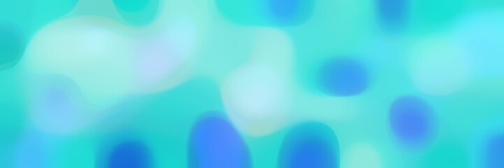 blurred horizontal background with turquoise, sky blue and dodger blue colors and free text space