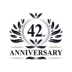 42 years Anniversary logo, luxurious 42nd Anniversary design celebration.