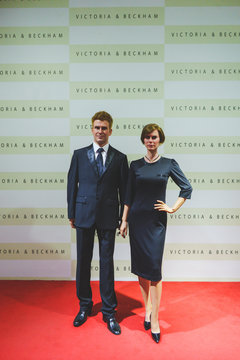 Wax Statue Of Famous People, David Beckham And Victoria, In Sun World Ba Na Hills Museum. Saturday, 13 February 2016, Ba Na, Vietnam.