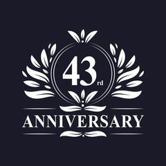 43 years Anniversary logo, luxurious 43rd Anniversary design celebration.