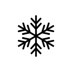 Snow icon vector. A thin line sign. Isolated contour symbol illustration