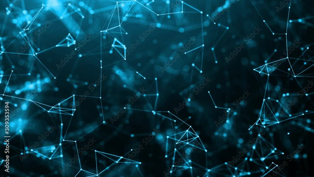 Poster 3d render abstract background dot and a connection line for cyber futuristic data network concept, w