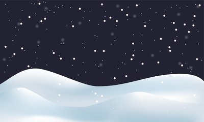 Obraz na płótnie Canvas Snowy landscape with snowfall. Vector illustration of winter decoration. Snow background.