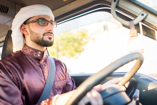 Young Arab Man Driving