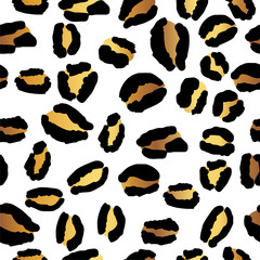 Gold Leopard Print Repeat Pattern
