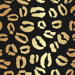 Gold Leopard Print Repeat Pattern