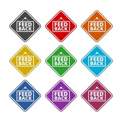 Feedback color sign set isolated on white background