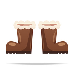 Winter boots vector isolated illustration