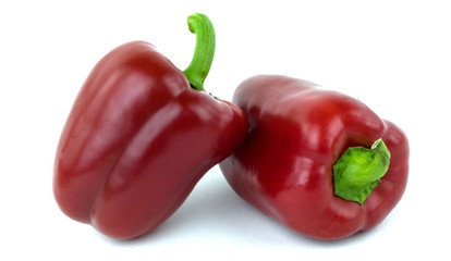 Red peppers on a white background