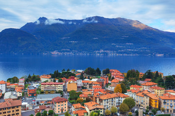 Naklejka na ściany i meble Small Italian settlement near the lake Garda