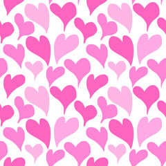 Pink Heart Seamless Pattern Background