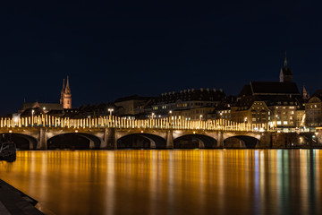 Fototapeta na wymiar cristmas in Middle Bridge, Basel Switzerland