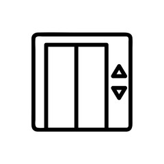 Elevator door icon vector. A thin line sign. Isolated contour symbol illustration
