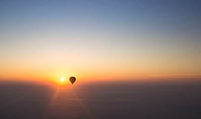 morning with balloons at dawn