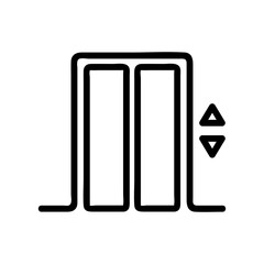 Elevator door icon vector. A thin line sign. Isolated contour symbol illustration