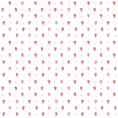 Fototapeta na wymiar Seamless watercolor pattern of pink hearts on a white background.