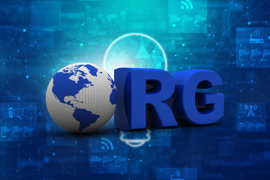 3d illustration Internet domain org