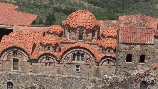 Impressions of the Moni Panagia Pantanassa Monastery in the medieval, byzantine "castletown" of Mystras, close to Sparta town, Lakonia, Peloponnese.