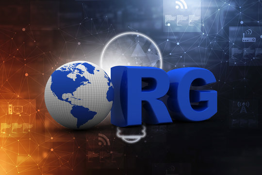 3d illustration Internet domain org