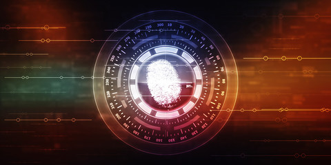 Fingerprint Scanning Technology Concept 2d Illustration