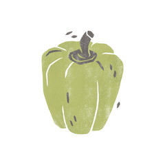 Bell pepper. Hand painted illustration isolated on a white background.