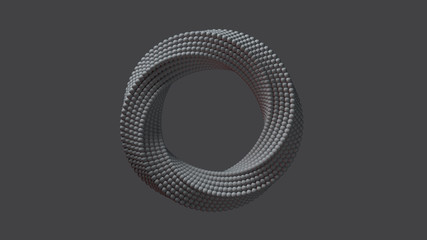 Abstract ring, twisted shape, 3d rendering.