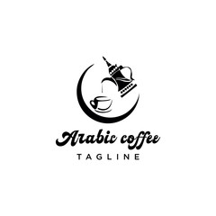 Arabic coffee vector logo. coffee cup design
